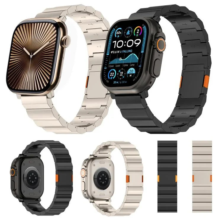 Thick One-bead Magnetic Clasp Titanium Alloy Watch Band, For Apple Watch 46mm / 49mm / 45mm / 44mm, For Apple Watch 42mm / 41mm / 40mm / 38mm