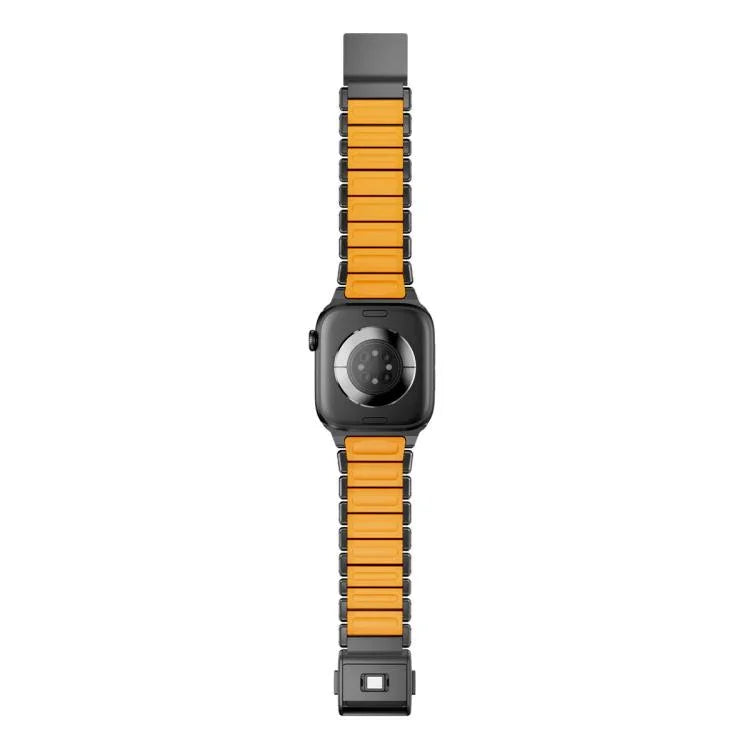 Magnetic Norman Buckle Integrated One-bead Stainless Steel Watch Band, For Apple Watch 46mm / 49mm / 45mm / 44mm