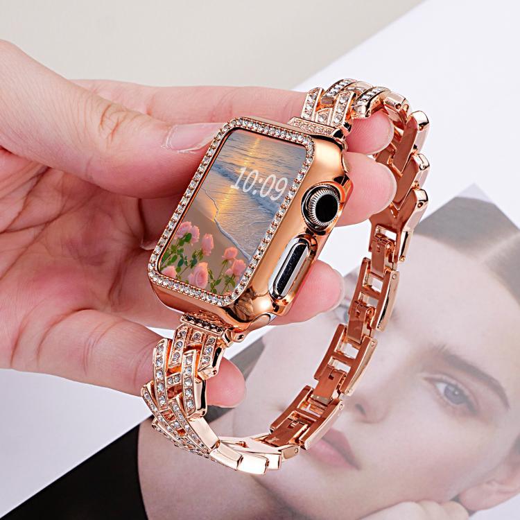 xDfind Drilled Twill H-shaped Metal Watch Band, For Apple Watch 42 / 44 / 45 / 46 / 49mm, For Apple Watch 38 / 40 / 41 / S11 42mm
