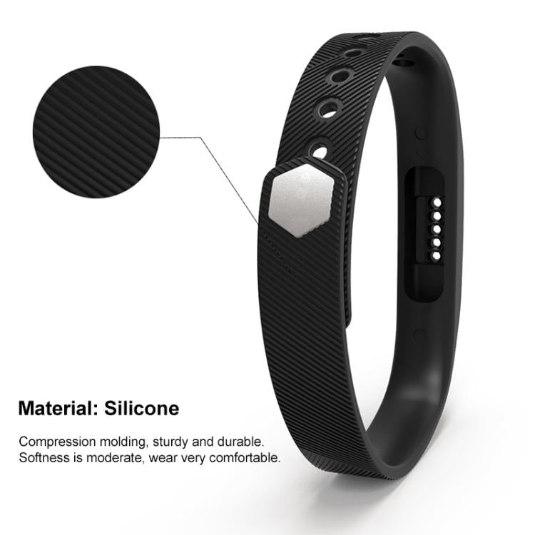 For Fitbit Flex 2 xDfind Translucent Film Metal Buckle Silicone Watch Band, S, L