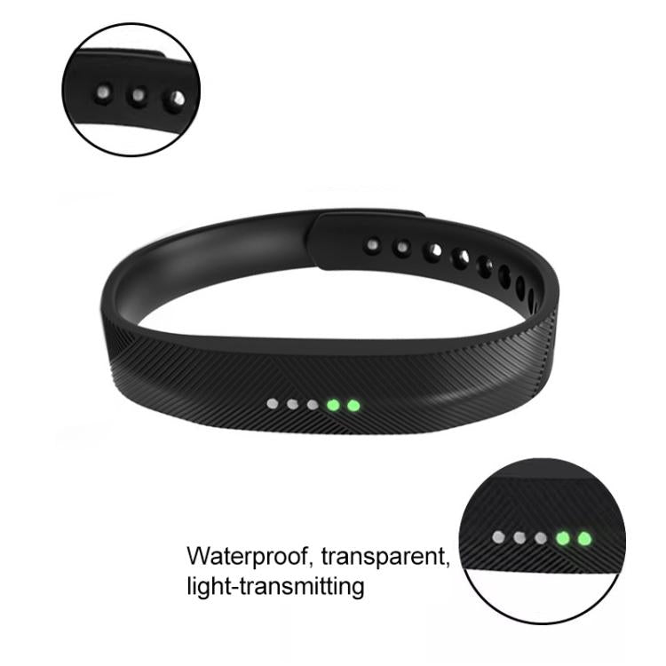 For Fitbit Flex 2 xDfind Translucent Film Metal Buckle Silicone Watch Band, S, L