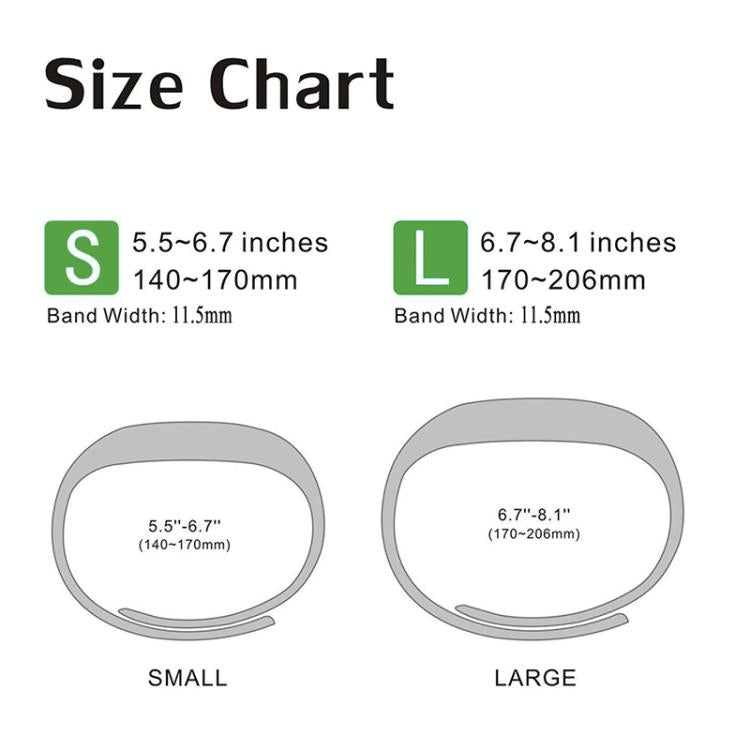 For Fitbit Flex 2 xDfind Translucent Film Metal Buckle Silicone Watch Band, S, L