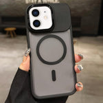 Skin Feel Frosted Metal Lens Holder MagSafe Magnetic Phone Case, For iPhone 12 Pro Max, For iPhone 12 Pro, For iPhone 11