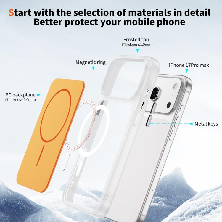 Crystal Frosted Skin Feel Magnetic MagSafe Phone Case, For iPhone 17 Pro Max, For iPhone 17 Pro, For iPhone 17, For iPhone Air
