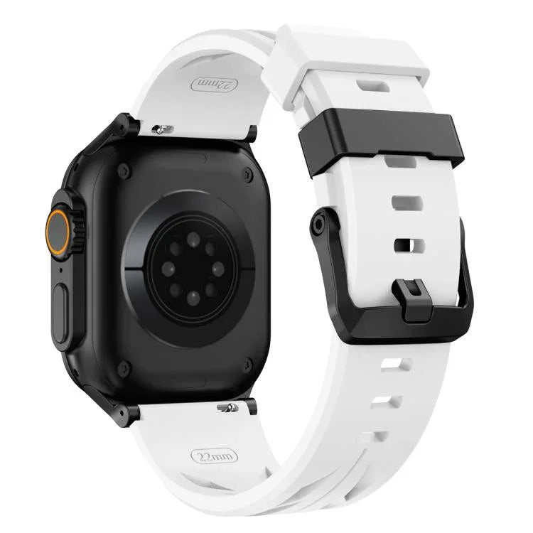 Black Pin Buckle Silicone Watch Band, For Apple Watch 46mm / 49mm / 45mm / 44mm, For Apple Watch 42mm / 41mm / 40mm / 38mm