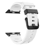 Black Pin Buckle Silicone Watch Band, For Apple Watch 46mm / 49mm / 45mm / 44mm, For Apple Watch 42mm / 41mm / 40mm / 38mm