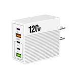 ADC-F007 120W 3xType-C Dual USB Multi-Port Charger, US Plug, EU Plug, UK Plug