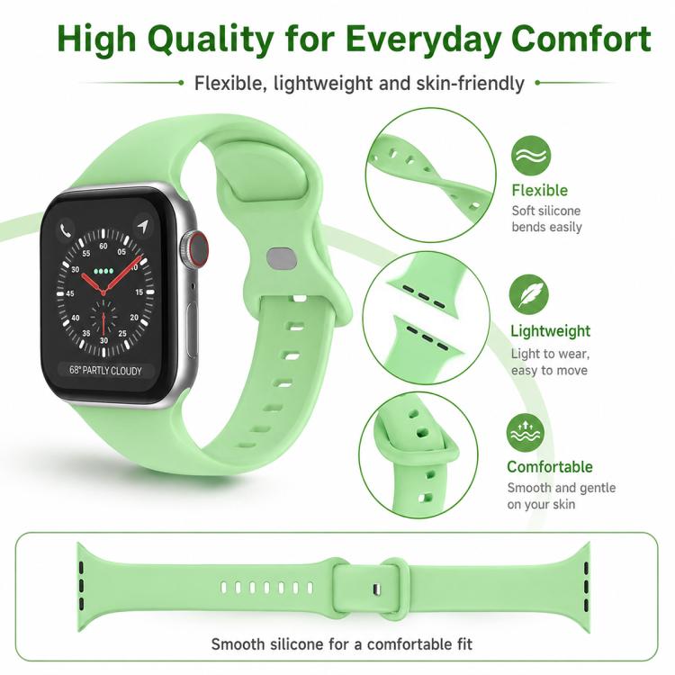 5 Pack xDfind Butterfly Buckle Silicone Watch Band, For Apple Watch 42 / 44 / 45 / 46 / 49mm, For Apple Watch 38 / 40 / 41 / S11 42mm