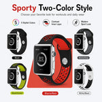 5 Pack xDfind Two Color Silicone Sports Watch Band, For Apple Watch 42 / 44 / 45 / 46 / 49mm, For Apple Watch 38 / 40 / 41 / S11 42mm
