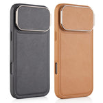 Lambskin Pattern Square Lens Holder Phone Case, For iPhone 17 Pro Max