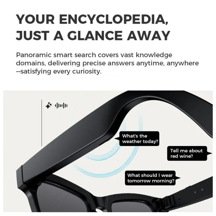 M01S 5MP Smart AI Camera Glasses Supports Voice Calls, Video Recording, WiFi Transmission