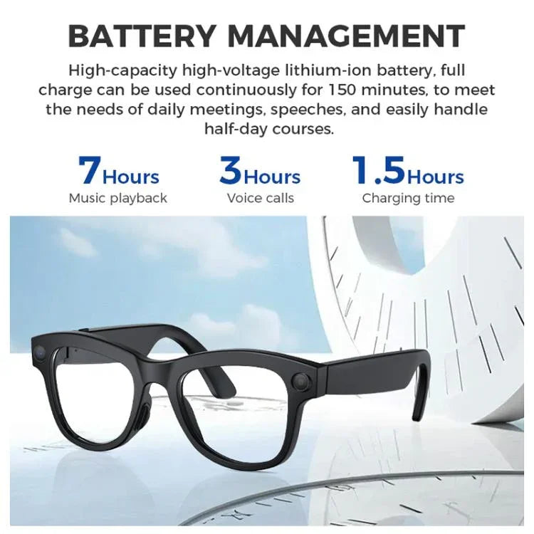 M01S 5MP Smart AI Camera Glasses Supports Voice Calls, Video Recording, WiFi Transmission