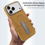 VIETAO Suede MagSafe PU Leather Phone Case with Holder, For iPhone 17 Pro Max, For iPhone 17 Pro, For iPhone 17, For iPhone Air