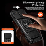 Lens Sliding Window Multifunctional Magnetic Shockproof Phone Case, For iPhone 7