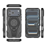 Star Ring Metallic Pivot Bracket Magnetic Phone Case, For iPhone 17 Pro Max, For iPhone 17 Pro, For iPhone 17, For iPhone Air, For iPhone 16 Pro Max, For iPhone 16 Pro, For iPhone 16
