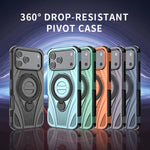 Star Ring Metallic Pivot Bracket Magnetic Phone Case, For iPhone 17 Pro Max, For iPhone 17 Pro, For iPhone 17, For iPhone Air, For iPhone 16 Pro Max, For iPhone 16 Pro, For iPhone 16