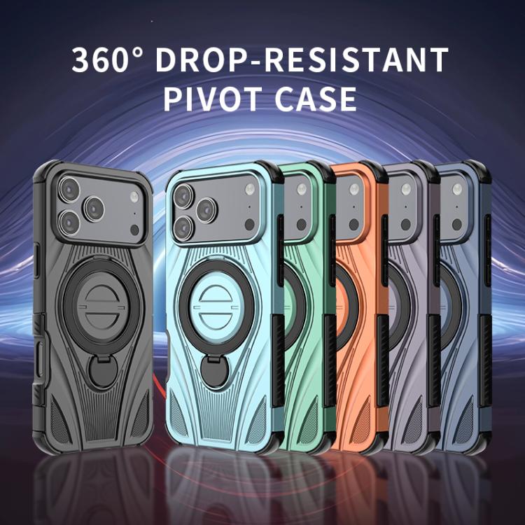 Star Ring Metallic Pivot Bracket Magnetic Phone Case, For iPhone 17 Pro Max, For iPhone 17 Pro, For iPhone 17, For iPhone Air, For iPhone 16 Pro Max, For iPhone 16 Pro, For iPhone 16
