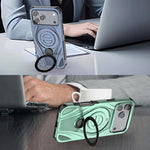 Star Ring Metallic Pivot Bracket Magnetic Phone Case, For iPhone 17 Pro Max, For iPhone 17 Pro, For iPhone 17, For iPhone Air, For iPhone 16 Pro Max, For iPhone 16 Pro, For iPhone 16