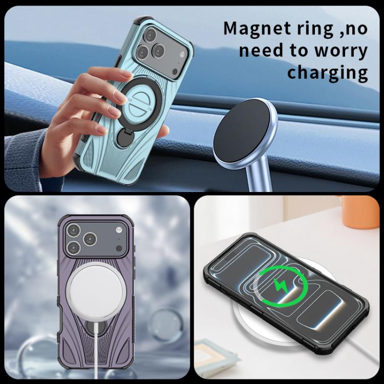 Star Ring Metallic Pivot Bracket Magnetic Phone Case, For iPhone 17 Pro Max, For iPhone 17 Pro, For iPhone 17, For iPhone Air, For iPhone 16 Pro Max, For iPhone 16 Pro, For iPhone 16