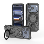 Star Ring Metallic Pivot Bracket Magnetic Phone Case, For iPhone 17 Pro Max, For iPhone 17 Pro, For iPhone 17, For iPhone Air, For iPhone 16 Pro Max, For iPhone 16 Pro, For iPhone 16