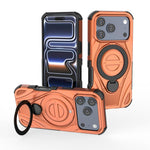 Star Ring Metallic Pivot Bracket Magnetic Phone Case, For iPhone 17 Pro Max, For iPhone 17 Pro, For iPhone 17, For iPhone Air, For iPhone 16 Pro Max, For iPhone 16 Pro, For iPhone 16