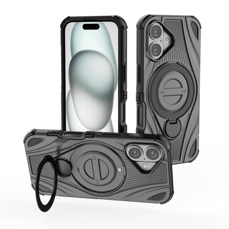 Star Ring Metallic Pivot Bracket Magnetic Phone Case, For iPhone 17 Pro Max, For iPhone 17 Pro, For iPhone 17, For iPhone Air, For iPhone 16 Pro Max, For iPhone 16 Pro, For iPhone 16