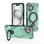 Star Ring Metallic Pivot Bracket Magnetic Phone Case, For iPhone 17 Pro Max, For iPhone 17 Pro, For iPhone 17, For iPhone Air, For iPhone 16 Pro Max, For iPhone 16 Pro, For iPhone 16