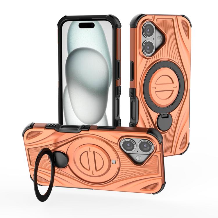 Star Ring Metallic Pivot Bracket Magnetic Phone Case, For iPhone 17 Pro Max, For iPhone 17 Pro, For iPhone 17, For iPhone Air, For iPhone 16 Pro Max, For iPhone 16 Pro, For iPhone 16