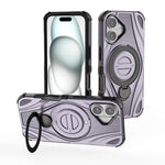 Star Ring Metallic Pivot Bracket Magnetic Phone Case, For iPhone 17 Pro Max, For iPhone 17 Pro, For iPhone 17, For iPhone Air, For iPhone 16 Pro Max, For iPhone 16 Pro, For iPhone 16