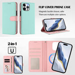 Detachable Litchi Texture Magnetic Side-Patch Vegan Leather Phone Case, For iPhone 15 Pro Max, For iPhone 15 Pro, For iPhone 15 Plus, For iPhone 15, For iPhone 14 Plus, For iPhone 14, For iPhone 14 Pro, For iPhone 14 Pro Max