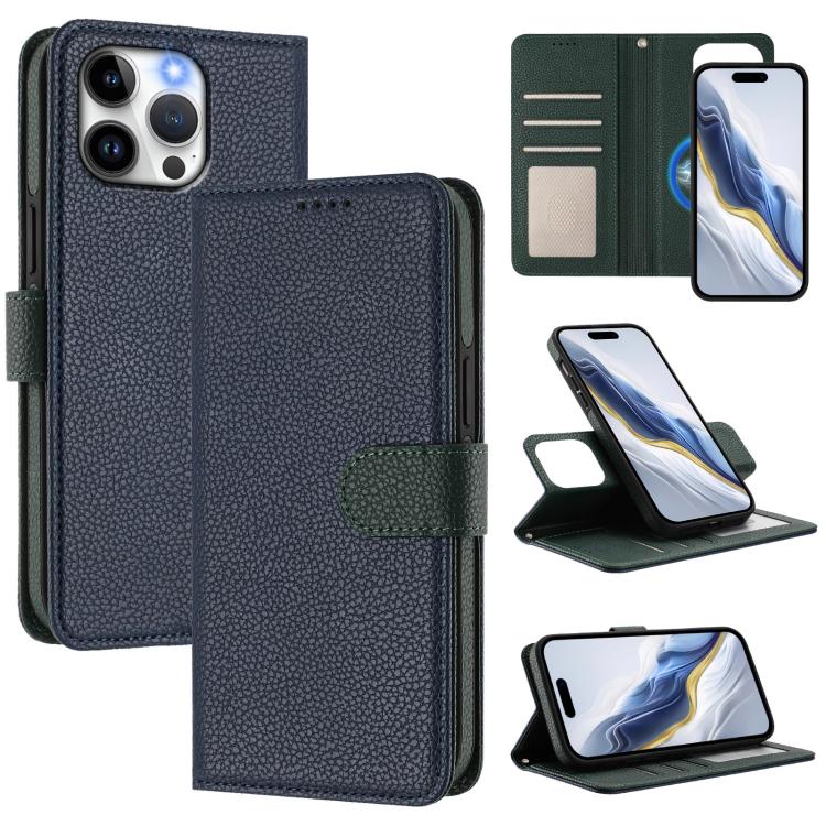 Detachable Litchi Texture Magnetic Side-Patch Vegan Leather Phone Case, For iPhone 15 Pro Max, For iPhone 15 Pro, For iPhone 15 Plus, For iPhone 15, For iPhone 14 Plus, For iPhone 14, For iPhone 14 Pro, For iPhone 14 Pro Max