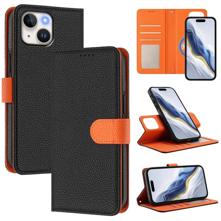Detachable Litchi Texture Magnetic Side-Patch Vegan Leather Phone Case, For iPhone 15 Pro Max, For iPhone 15 Pro, For iPhone 15 Plus, For iPhone 15, For iPhone 14 Plus, For iPhone 14, For iPhone 14 Pro, For iPhone 14 Pro Max