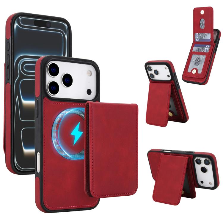 YM030 Retro Faux Leather Magnetic Detachable Wallet Phone Case, For iPhone 17 Pro Max, For iPhone 17 Pro