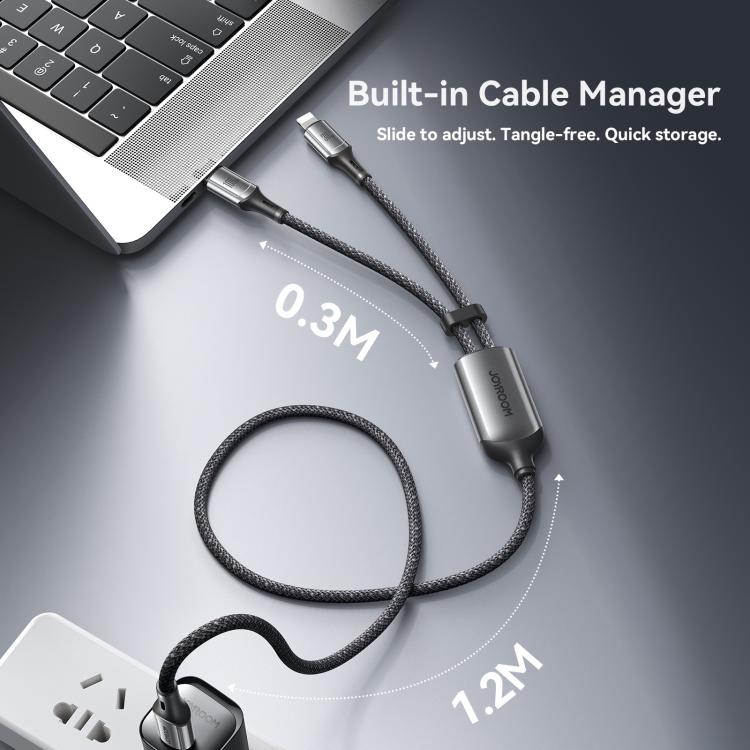 JOYROOM S-A57 RapidX Series 100W 2-in-1 USB-C / Type-C to USB-C / Type-C, 8 Pin Fast Charging Data Cable, 1.5m