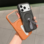 Invisible Holder PC + Vegan Leather Magnetic Phone Case, For iPhone 18 Pro / 17 Pro, For iPhone 18 Pro Max / 17 Pro Max