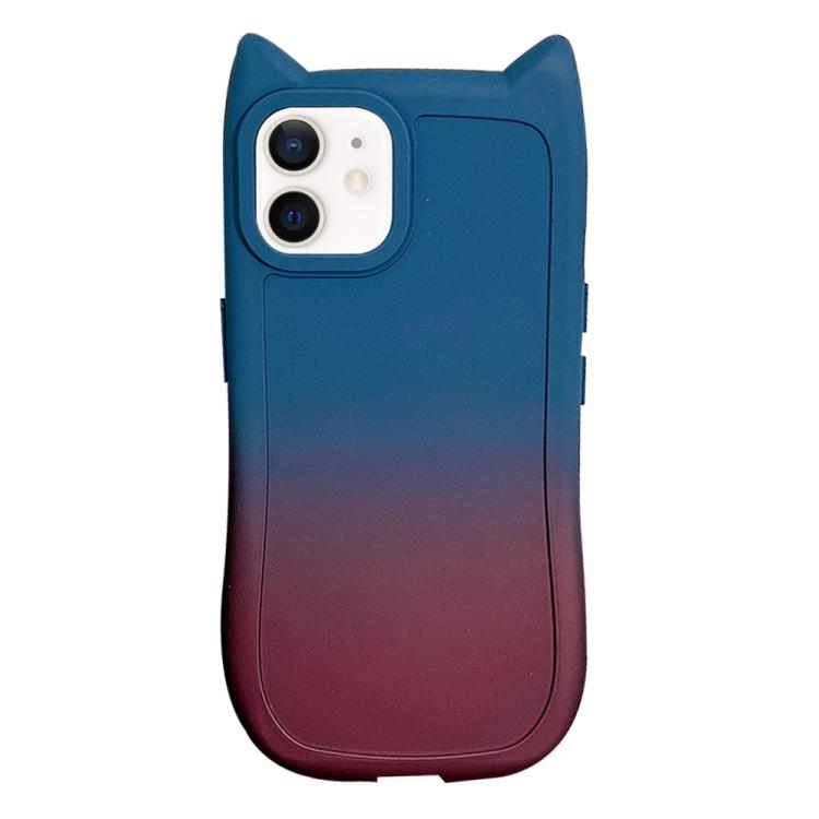 Gradient Cat Ear Design TPU Phone Case, For iPhone 12, For iPhone 12 Pro Max, For iPhone 12 Pro, For iPhone 11 Pro Max, For iPhone 11, For iPhone 11 Pro, For iPhone X / XS, For iPhone XR, For iPhone XS Max