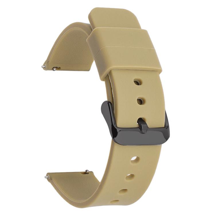 xDfind Stainless Steel Black Pin Buckle Solid Color Silicone Waterproof Watch Band, 20mm, 21mm, 22mm