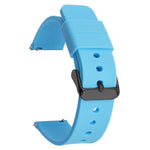 xDfind Stainless Steel Black Pin Buckle Solid Color Silicone Waterproof Watch Band, 20mm, 21mm, 22mm