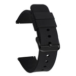 xDfind Stainless Steel Black Pin Buckle Solid Color Silicone Waterproof Watch Band, 20mm, 21mm, 22mm