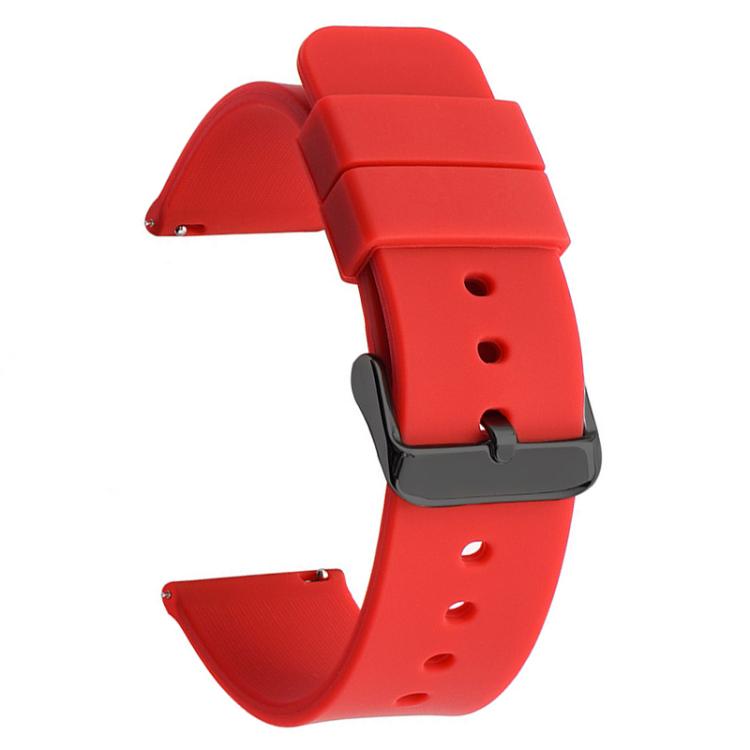 xDfind Stainless Steel Black Pin Buckle Solid Color Silicone Waterproof Watch Band, 20mm, 21mm, 22mm