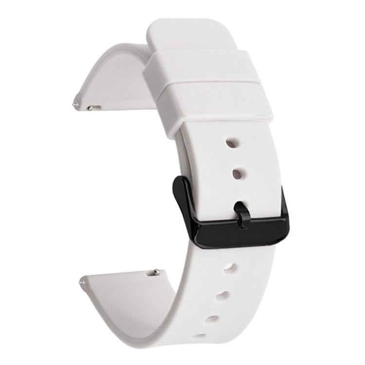xDfind Stainless Steel Black Pin Buckle Solid Color Silicone Waterproof Watch Band, 24mm