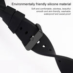 xDfind Stainless Steel Black Pin Buckle Solid Color Silicone Waterproof Watch Band, 20mm, 21mm, 22mm