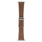 xDfind Silver Buckle Cowhide Texture Vegan Leather Watch Band, For Apple Watch 42 / 44 / 45 / 46 / 49mm, For Apple Watch 38 / 40 / 41 / S11 42mm