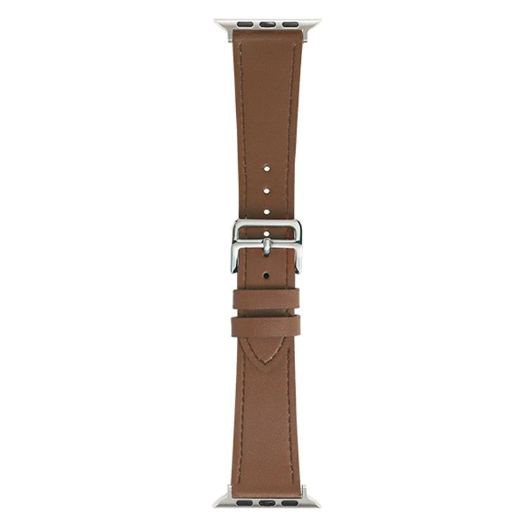 xDfind Silver Buckle Cowhide Texture Vegan Leather Watch Band, For Apple Watch 42 / 44 / 45 / 46 / 49mm, For Apple Watch 38 / 40 / 41 / S11 42mm