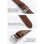 xDfind Silver Buckle Cowhide Texture Vegan Leather Watch Band, For Apple Watch 42 / 44 / 45 / 46 / 49mm, For Apple Watch 38 / 40 / 41 / S11 42mm