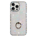 Rhinestone Ring Holder Dual-side IMD PC Hybrid TPU Phone Case, For iPhone 15 Pro Max, For iPhone 15 Pro, For iPhone 15, For iPhone 14, For iPhone 14 Pro, For iPhone 14 Pro Max, For iPhone 13 Pro Max, For iPhone 13 Pro