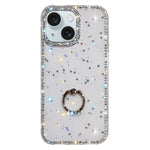 Rhinestone Ring Holder Dual-side IMD PC Hybrid TPU Phone Case, For iPhone 15 Pro Max, For iPhone 15 Pro, For iPhone 15, For iPhone 14, For iPhone 14 Pro, For iPhone 14 Pro Max, For iPhone 13 Pro Max, For iPhone 13 Pro