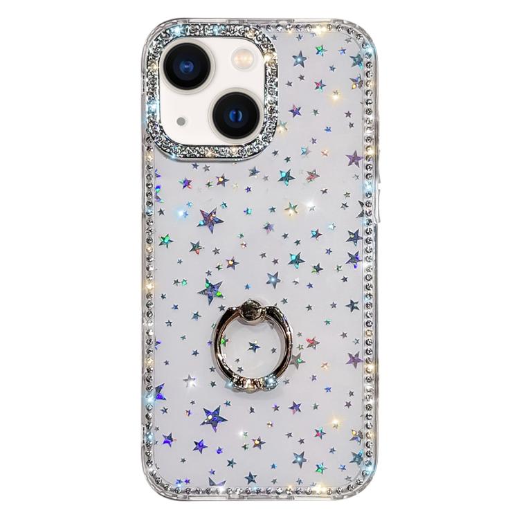 Rhinestone Ring Holder Dual-side IMD PC Hybrid TPU Phone Case, For iPhone 15 Pro Max, For iPhone 15 Pro, For iPhone 15, For iPhone 14, For iPhone 14 Pro, For iPhone 14 Pro Max, For iPhone 13 Pro Max, For iPhone 13 Pro