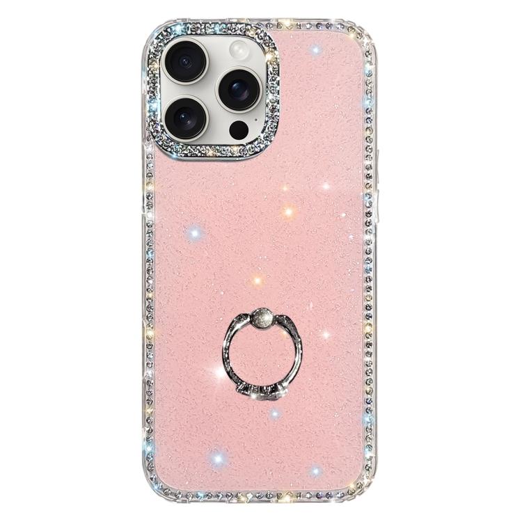 Rhinestone Ring Holder Dual-side IMD PC Hybrid TPU Phone Case, For iPhone 15 Pro Max, For iPhone 15 Pro, For iPhone 15, For iPhone 14, For iPhone 14 Pro, For iPhone 14 Pro Max, For iPhone 13 Pro Max, For iPhone 13 Pro