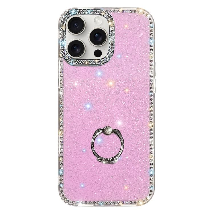 Rhinestone Ring Holder Dual-side IMD PC Hybrid TPU Phone Case, For iPhone 15 Pro Max, For iPhone 15 Pro, For iPhone 15, For iPhone 14, For iPhone 14 Pro, For iPhone 14 Pro Max, For iPhone 13 Pro Max, For iPhone 13 Pro